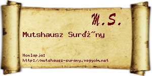 Mutshausz Surány névjegykártya